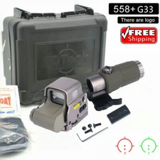 558 Sight HHS holographic Red Green Dot Reflex w/ G33 3x Magnifier Qd Side Clone