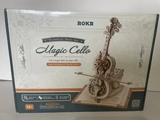 ROKR Magic Cello Mechanical Music Box 3D Wooden Puzzle Model Kit Steam Punk