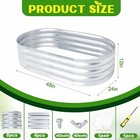 Raised Garden Bed, Galvanized Raised Garden Bed Box, Oval Metal Planter Garden — photo 3