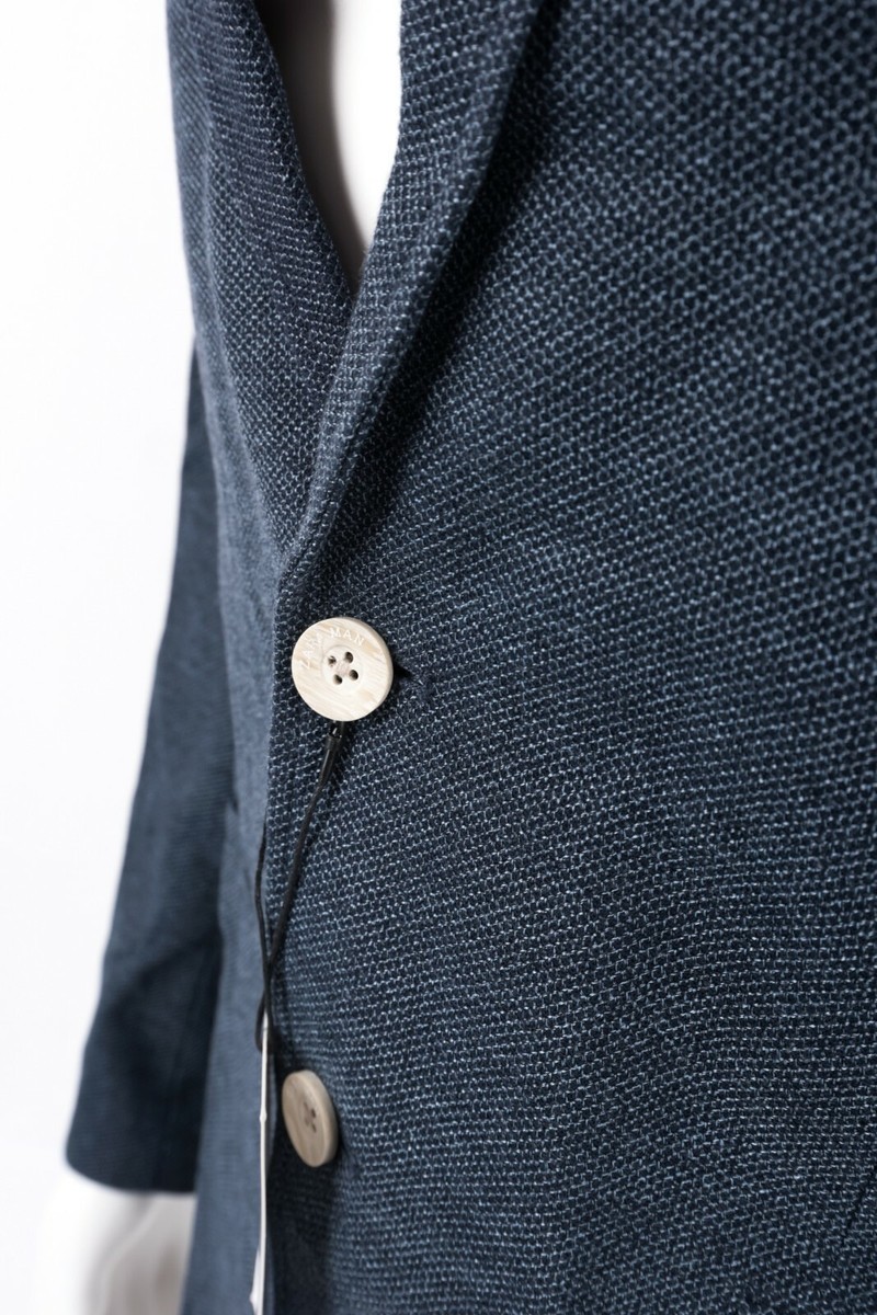 Zara Mens Suit Jacket Blazer US 44 EU 54 Navy Blue Elbow