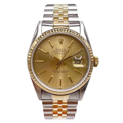 Rolex Datejust Steel Yellow Gold Champagne Tapestry Dial Automatic Rolex Datejust Steel Yellow Gold Champagne Tapestry Dial Automatic
