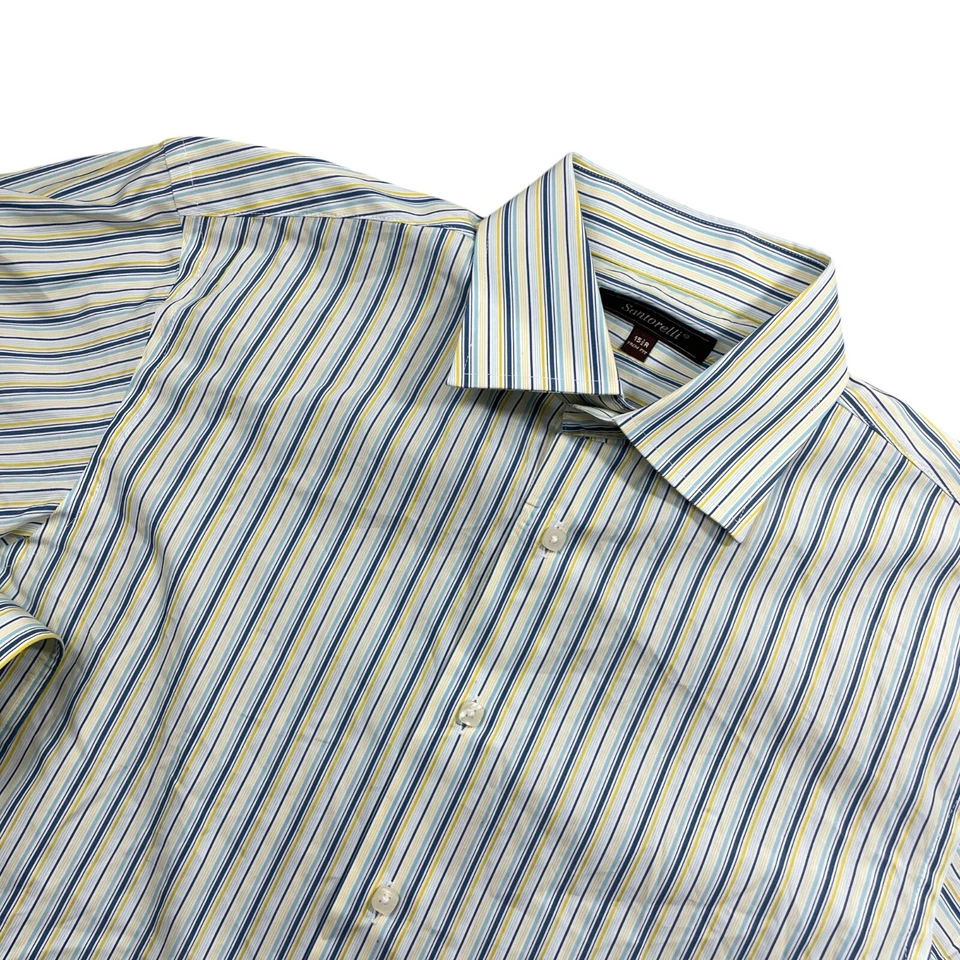 Santorelli 15 1/2 Regular Men's Dress Shirt Long Sleeve Button Up 100% Cotton - Image 2 of 4