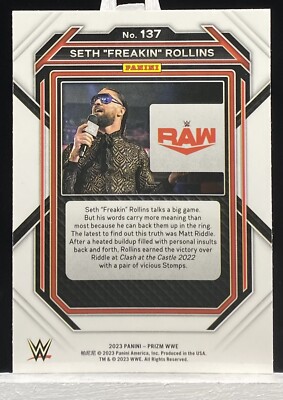 2023 Panini Prizm WWE Seth “Freakin” Rollins Base #137 E259 | eBay