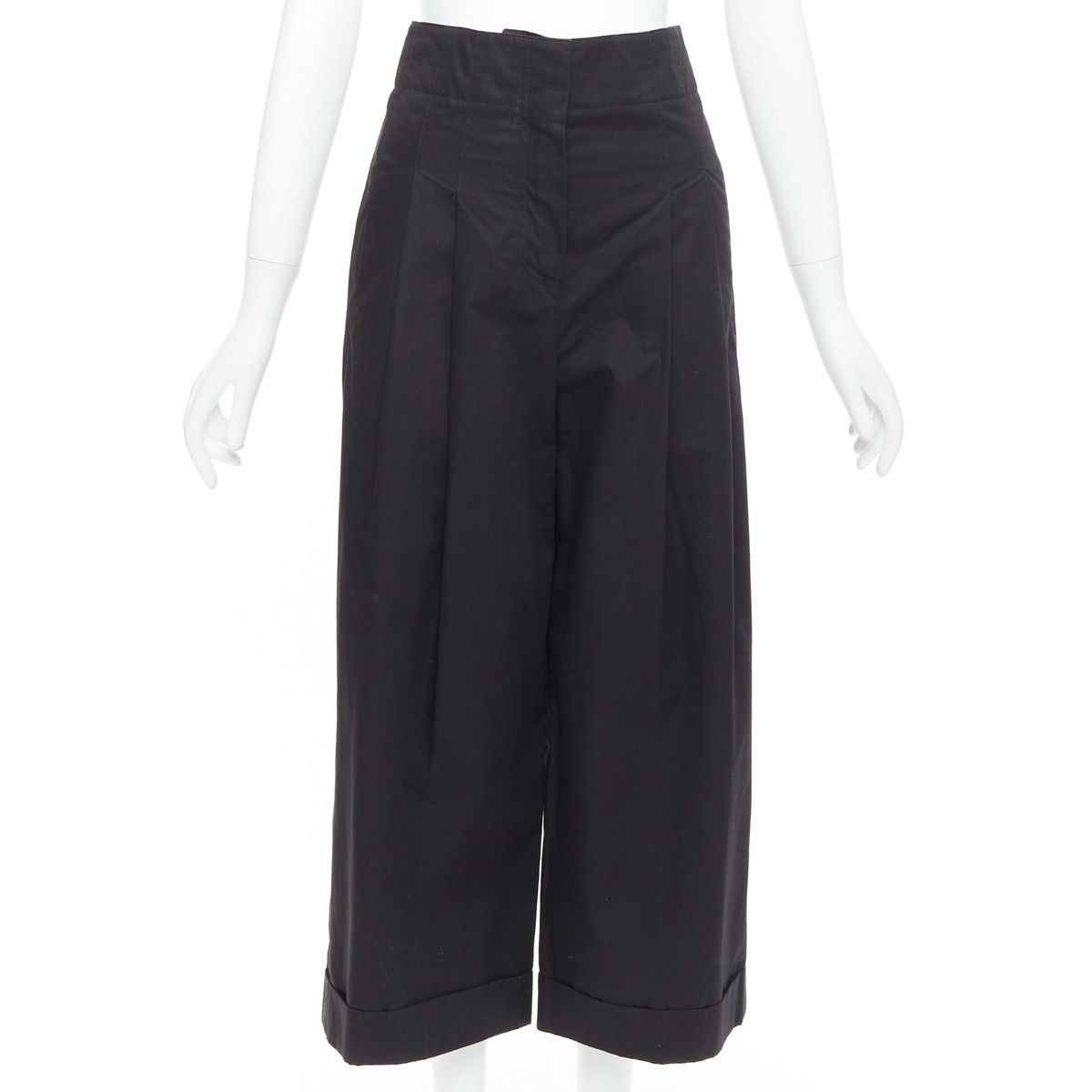 OLD CELINE Phoebe Philo black cotton high waisted wide pants OLD CELINE Phoebe Philo black cotton high waisted wide pants
