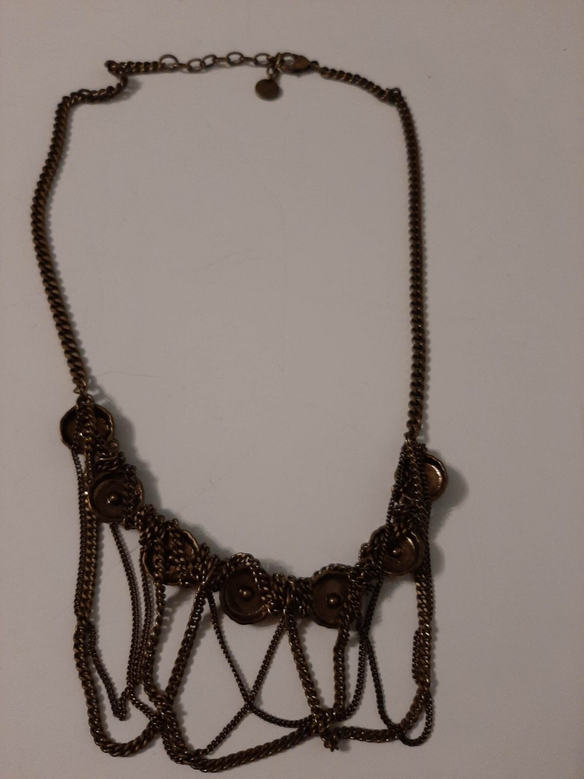 Talbots Necklace Multi-Stranded brass” Statement … - image 7