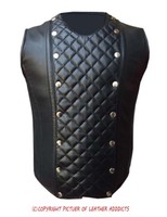 Mens Real Sheep Black Leather Steel Boned Victorian Corset Larp Steampunk Goth-3 Mens Real Sheep Black Leather Steel Boned Victorian Corset Larp Steampunk Goth-3