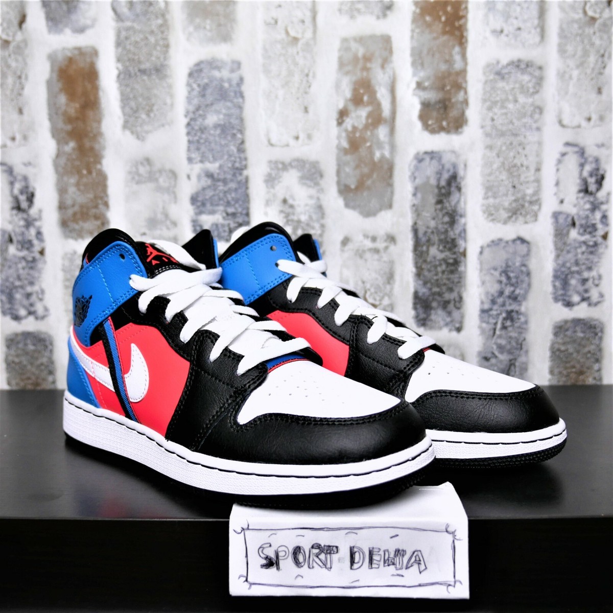 Nike Air Jordan 1 Mid Tri Color Ribbons CV4891-001 GS sz 6Y Nike Air Jordan 1 Mid Tri Color Ribbons CV4891-001 GS sz 6Y