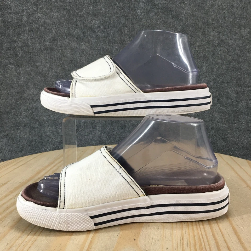 Sandalias Talbots para mujer 7 M Karll informales sin cordones ajustables deslizables tela blanca Foto 2 de 4