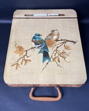 Vintage Writing Sketch Lap Desk Wicker & Wood...
