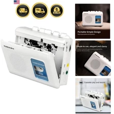 Portable Cassette Player Tape Recorder with Speakers and Microphone Compact