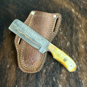 970 Blade Works Hand Made Hand copper Damascus Fixed Blade With Sheath
