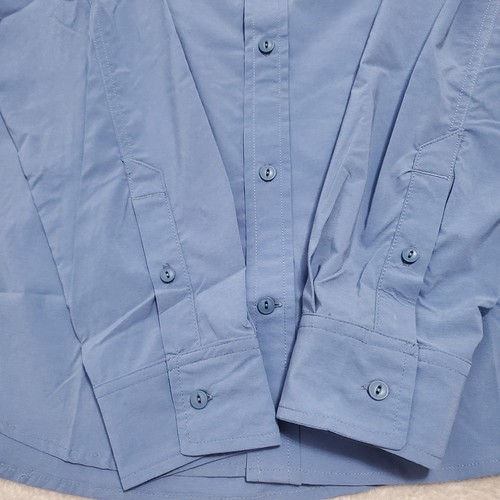 Outdoor Research Way Station Shirt Men L Blue Lightweight Roll Tab Sleeve UPF 30 - Picture 7 of 13