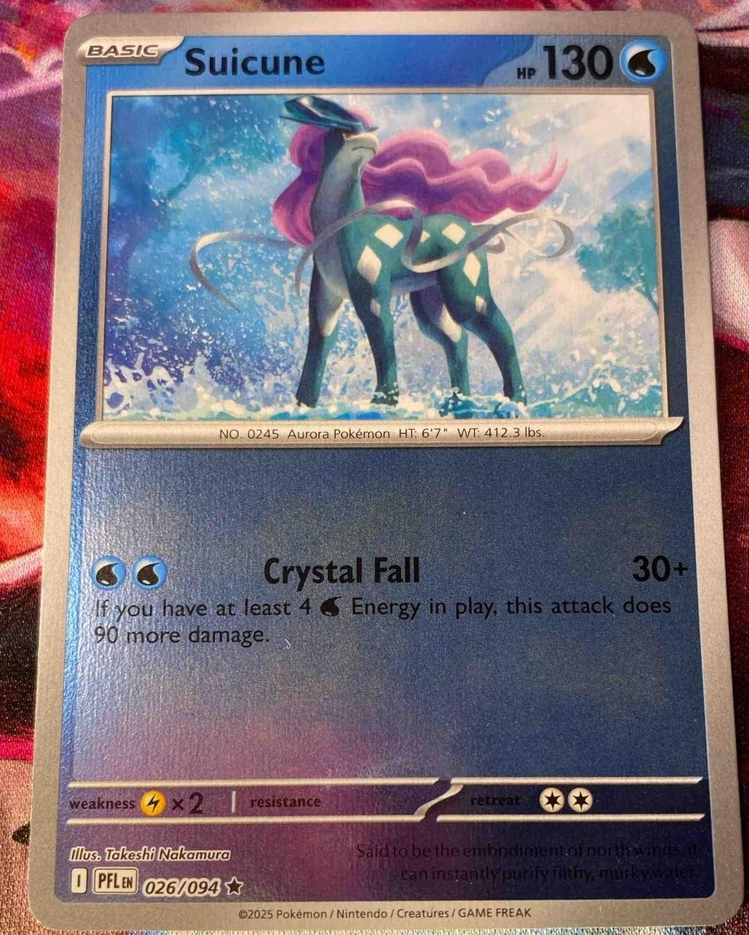 2025 Pokemon Phantasmal Flames Suicune #026/094 Rare Reverse Holo Foil