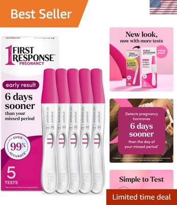 Early Result Pregnancy , 5 Count Pack of 1,White