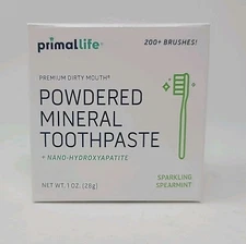 Primal Life Organics Powdered Mineral Toothpaste Sparkling Spearmint Dirty Mouth
