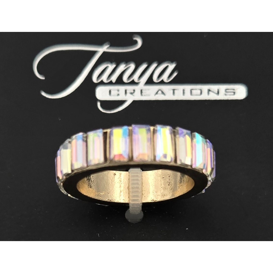 Tanya's Creations Colorful Rainbow Crystal Fairy Ring Size 5.5