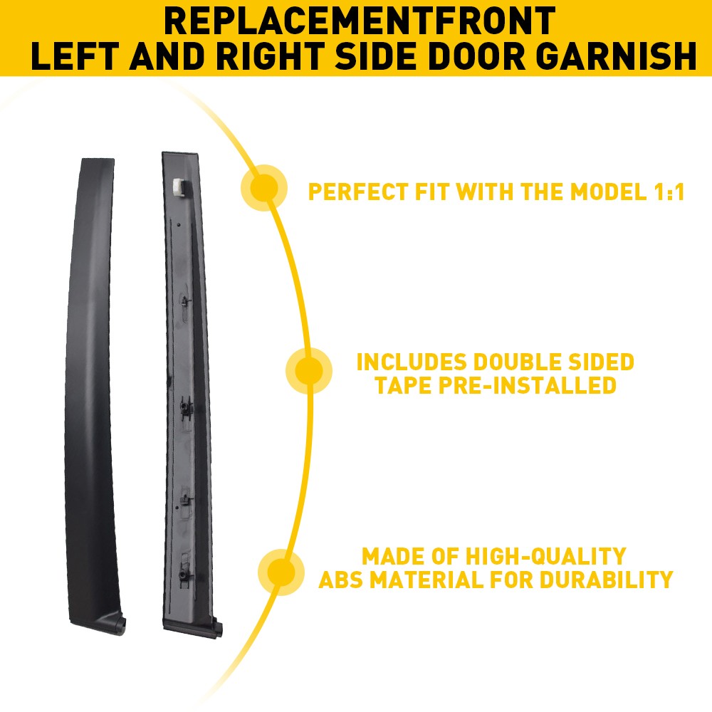 DRIVER & PASSENGER SIDE DOOR GARNISH TRIM PILLAR SASH FOR 1992-1995 HONDA CIVIC