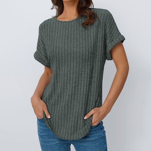 Effortless Style Women's Casual Tunic Tops Short Sleeve Blouses for Women - Picture 7 of 27