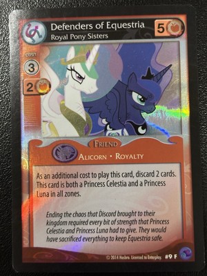 2014 My Little Pony CCG Defenders of Equestria #9F Royal Pony Sisters Foil MP
