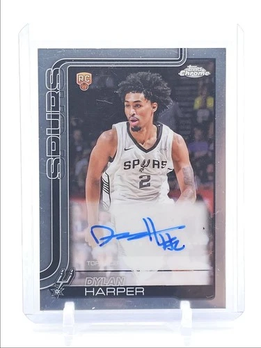 DYLAN HARPER 2025-26 TOPPS CHROME ROOKIE AUTOGRAPH SPURS A RC AUTO Q3893