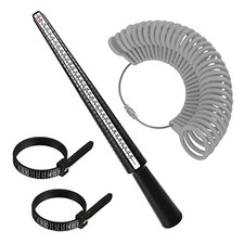 Ring Sizer Kit, Jewelry Black Mandrel, Gray Guage, Black Blet, Black Blet