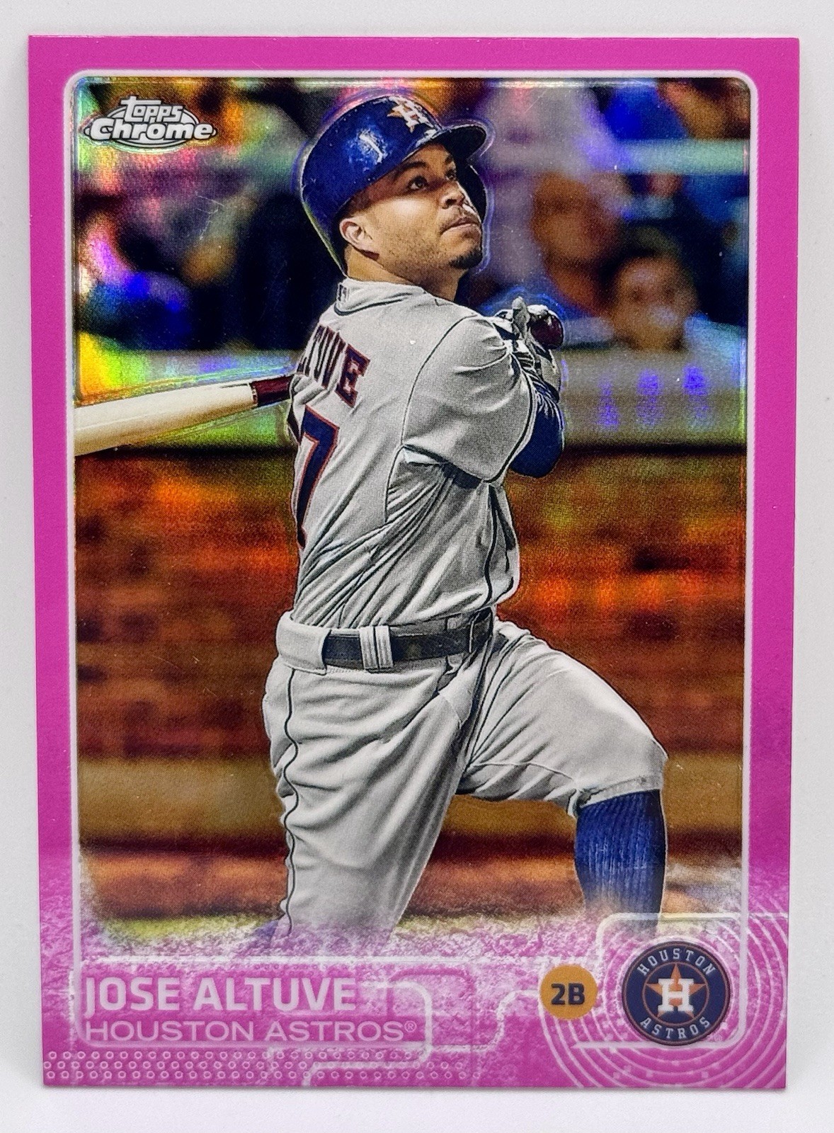 2015 Topps Chrome Pink Refractor Jose Altuve #151 Houston Astros Baseball