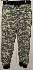 Star Wars Mandalorian Grogu Pants Boys Medium 10/12 Green Camo Fleece Joggers