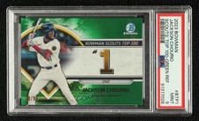 2023 Bowman Scouts Top 100 Green Refractor 10/99 Jackson Chourio PSA 9 MINT 15sd
