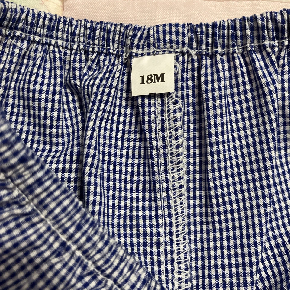 Vestido Petit Ami 18 M Azul Marino Guinga y Girasoles Alfil Calado y Cubierta de Pañal Nuevo con Etiquetas Foto 4 de 4