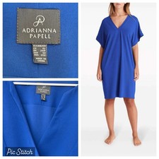 ADRIANNA PAPELL CLORBLD STEP HEM TUNIC  Blue Short Sleeve Knee  Dress size 20W