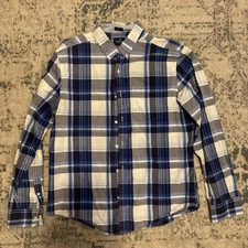 American Eagle Long Sleeve Collard Plaid Shirt Men’s Large Prep Fit