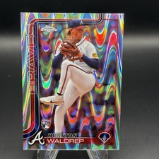 Topps Chrome 2025 Rookie Hurston Waldrep Atlanta Braves Ray Wave #90 RC 