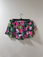 Vintage NWT Miken Size Large Pink Hawaiian Floral Print Boardshorts Swim Shorts