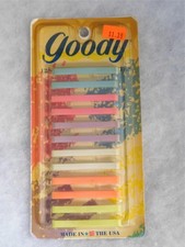 12 RETRO GOODY STAY TIGHT BARRETTES IN ORIGINAL PACKAGE PASTEL COLORS