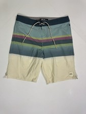 O'Neill Cruzers Board Shorts Men 32x9.5 Pastel Stripe Tropical Surf Beach Summer
