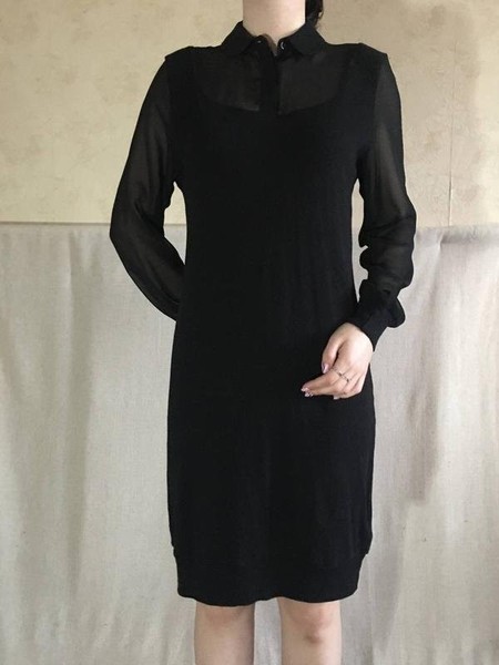 Women French Connection Dress Black Polyester 36 #7ROM
