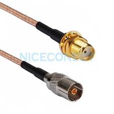 2pcs IEC DVB-T TV PAL female to SMA female RG316 jumper pigtail Antenna Cable