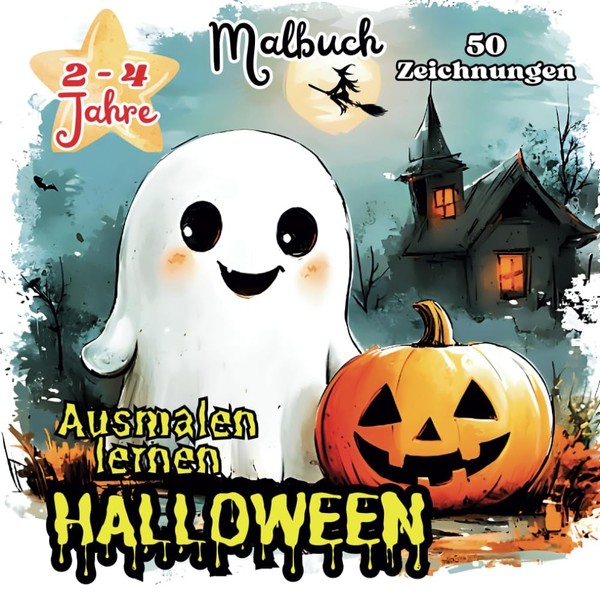 Ausmalbuch Halloween FüR Kinder 50 Bilder Gespenster KüRbisse Malen Lernen-image