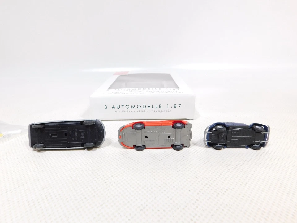 Busch H0 1:87 5994 Set 3 Modelli di Auto VW Maggiolino MB 300 Sl ecc Mint + Box - Immagine 3 di 4