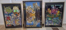 3 Hundertwasser Kunstdrucke mit Rahmen