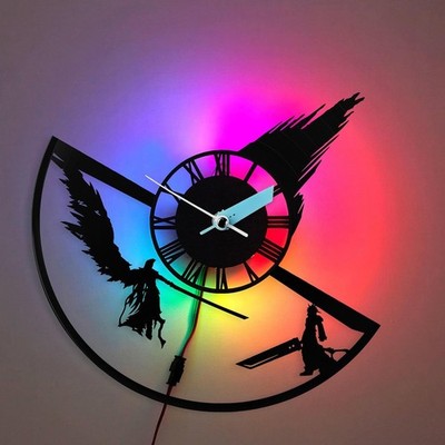 Final Fantasy 7 Vinyl Clock w/ RGB Backlight and Remote