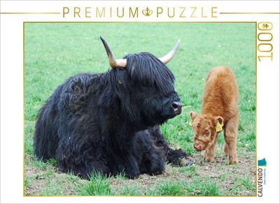 CALVENDO Puzzle Dass eine Mutter mit schwarzem Fell ein braunes Kalb hat, ist ke
