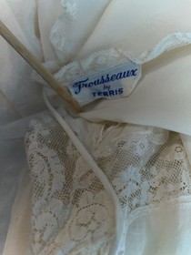 Vtg 1930-1940 Trousseaux by Terris 2 pc Negligee Peignoir Beige Robe&Sheath Slip