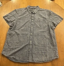 Chubbies Canvas Friday Shirt Men’s Collared Button Down XL Blues Scale Print