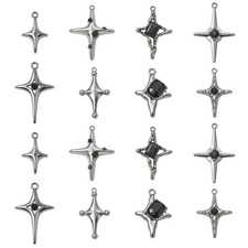 32pcs DIY Silver Star Charm North Star Charms Tibetan Style Alloy Pendants
