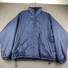 VTG Columbia Jacket Blue Nylon Insulated Rain Proof Men's Large