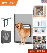 Lockable Large Pet Door 12x14 Inch Ideal for Screen Door and Sliding Windows