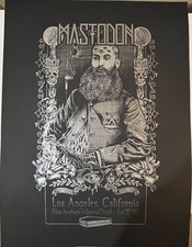 Mastodon Tour Poster Los Angeles 2012 Silver Ink