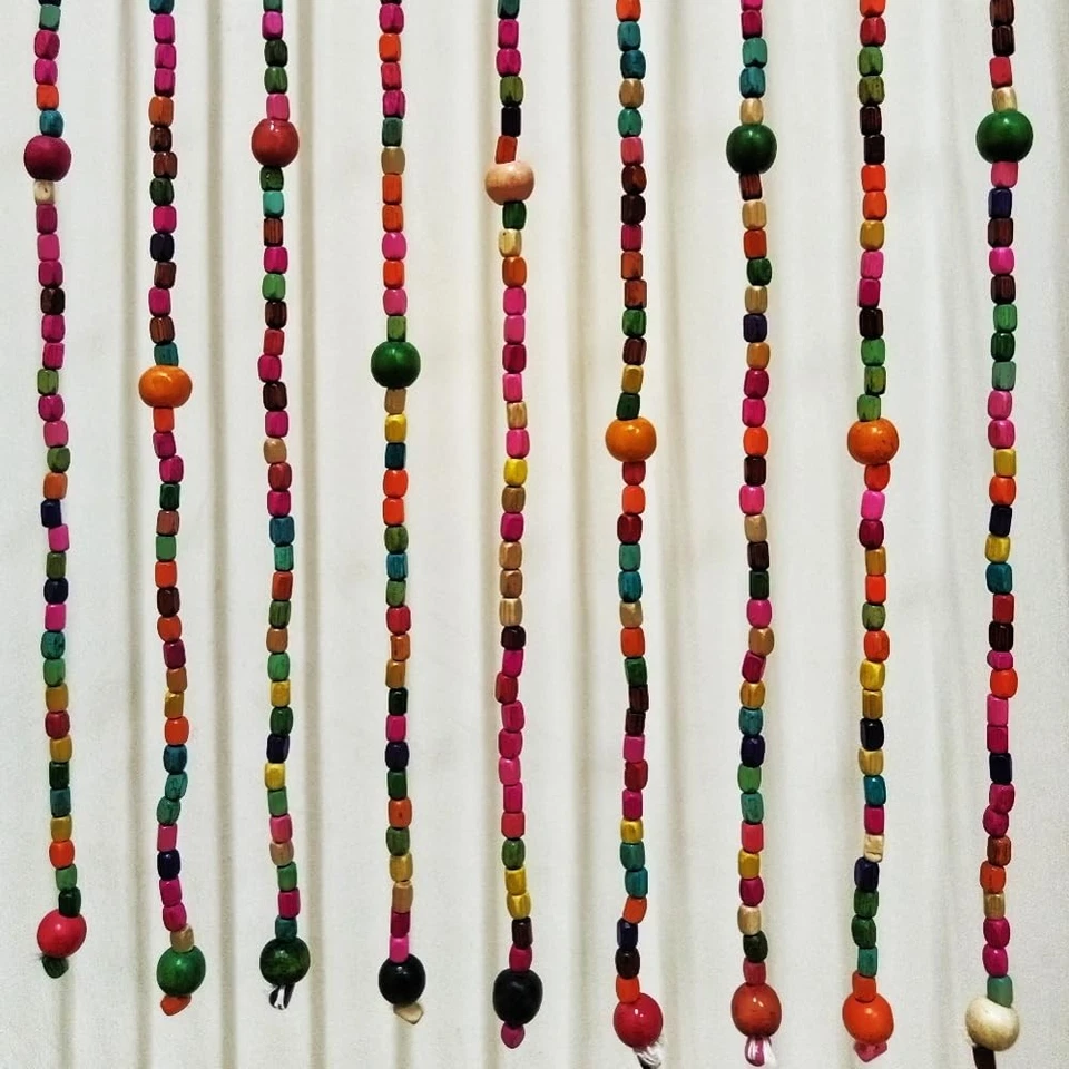 Rainbow Colorful Hippie Wood Door Beaded Curtain Boho-Bohemian Wooden Doorway... - Image 3 of 4
