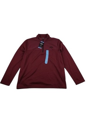 NEW Callaway 1/4 Zip Golf Pull Over Tawny Port Heather Red Mens Size Large